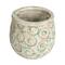Hello Honey® 6.5" Green Debossed Circles Terra Cotta Planter